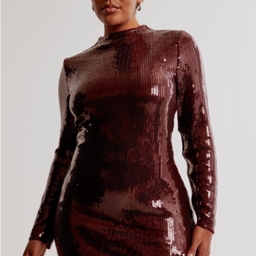 Abercrombie & Fitch Sequin Mini Dress in Burgundy